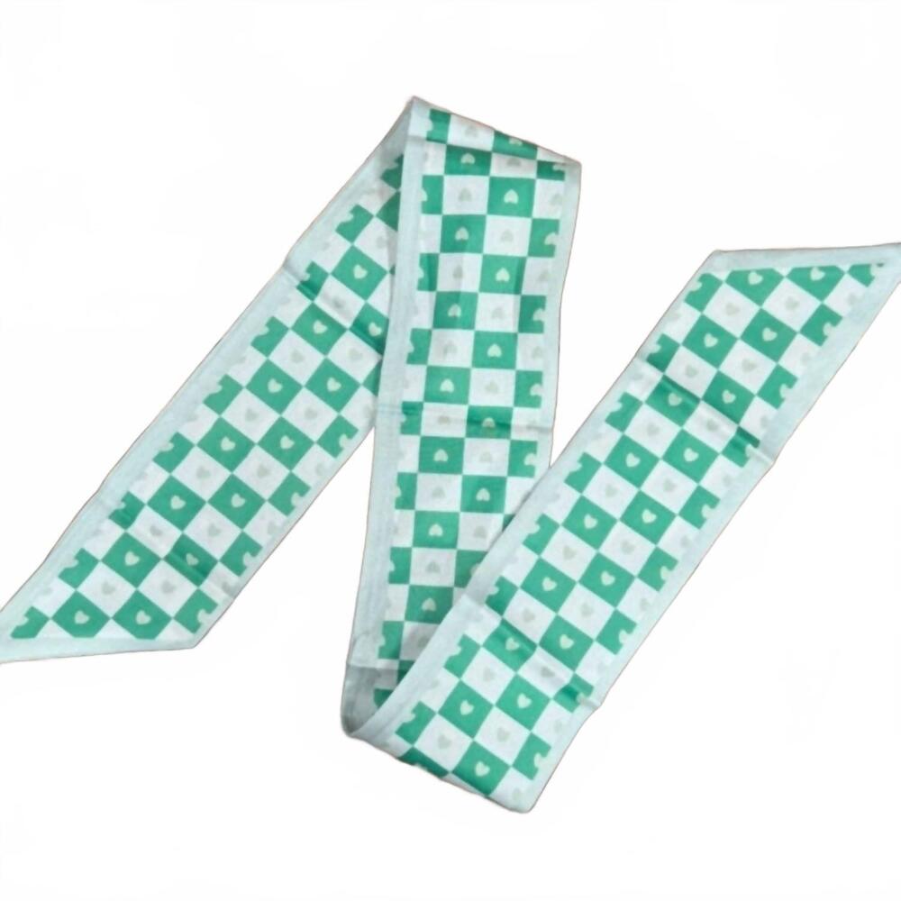 NEW RODEO DRIVE CONCHOS women's checkered skinny wild rag scarf in green